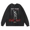 Heavyweight 360g Washed Vintage Baki Hanma Anime Graphic Hoodie-Free Cotton Sweatshirt Men