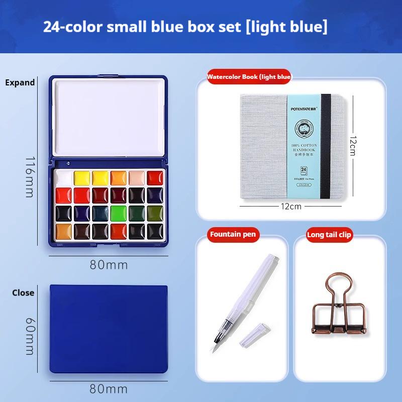 Travel Paint Palette Pocket Artist Watercolor Set Schmincke 12/24Colors Portable Watercolor Paint Box Sketchbook Set for Student