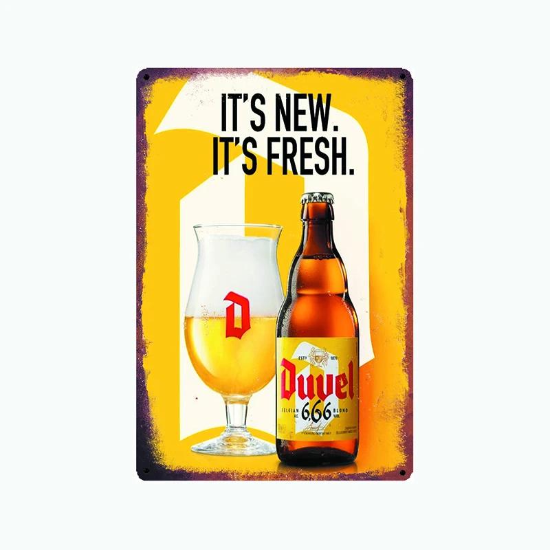 [ Mike86 ] Duvel Belgio BIRRA Latta metallica Segno da parete Targhetta Retro Poster Vino Pittura Decorazione Pub LTA-2032 20*30 CM