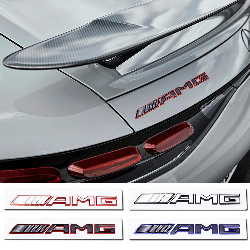XUY2 Benz Rear Trunk Emblem Stickers ABS Car AMG Logo Badge Decal For Mercedes Benz AMG A B C E G W211 W203 W204 W210 W124 Accessorie