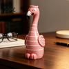 Pink Desk Ornament for Girls Cute Resin Flamingo Decorative Vase, Flower Holder Figurine, Creative Birthday Gift Women Tabletop Dried Artificial