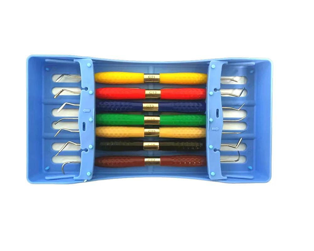 7Pcs/Set Dental Resin Filler Set Plastic Dresser With Silicone Handle Aesthetic Restoration Kit For Resin Knife Spatula Tool