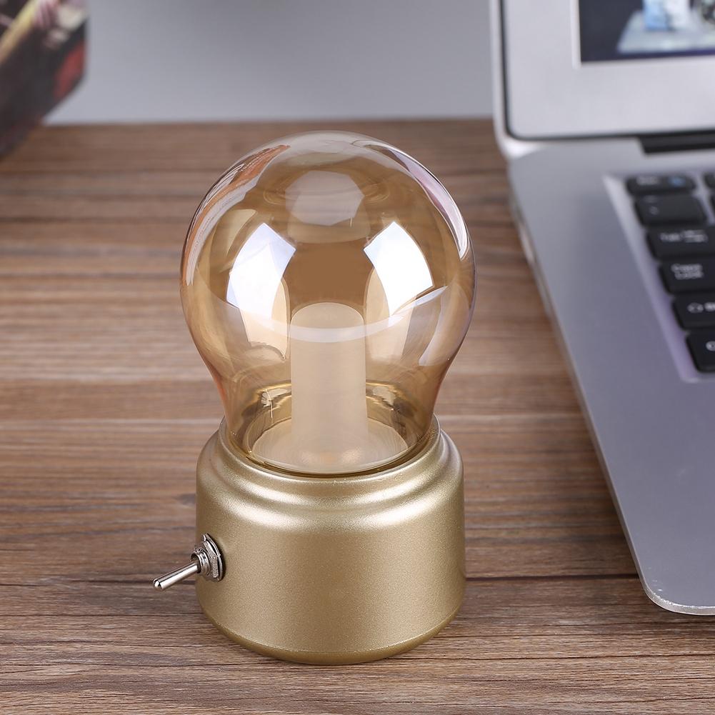   Retro LED Night Light USB Rechargeable Night Light Gold