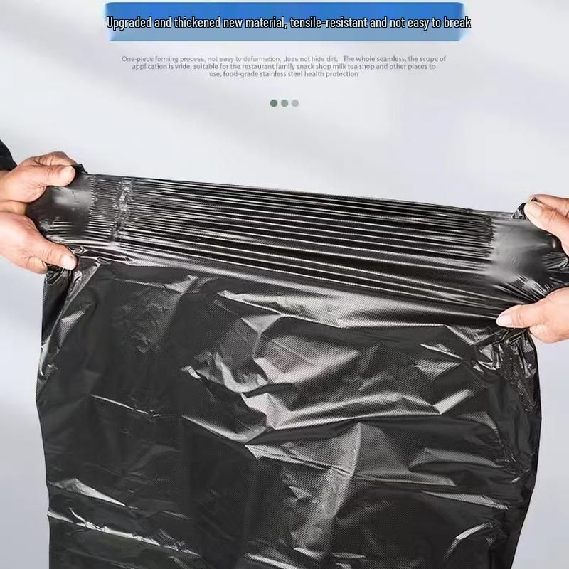 Yinmei Large Black Heavy-Duty Flat-Top Trash Bags