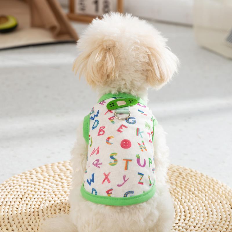 Striped POLO Shirt Puppy Clothes Spring and Autumn Thin Style Teddy Bichon Bear Schnauzer Pet Summer Cat Summer