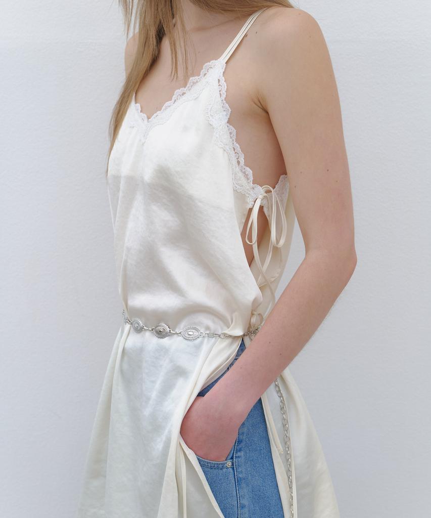 Cluny Satin Layered Slip Dress - Cream