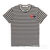 Spring and summer men's and women's same fashion trend striped Rei Kawakubo love printed crew neck T-shirt versatile