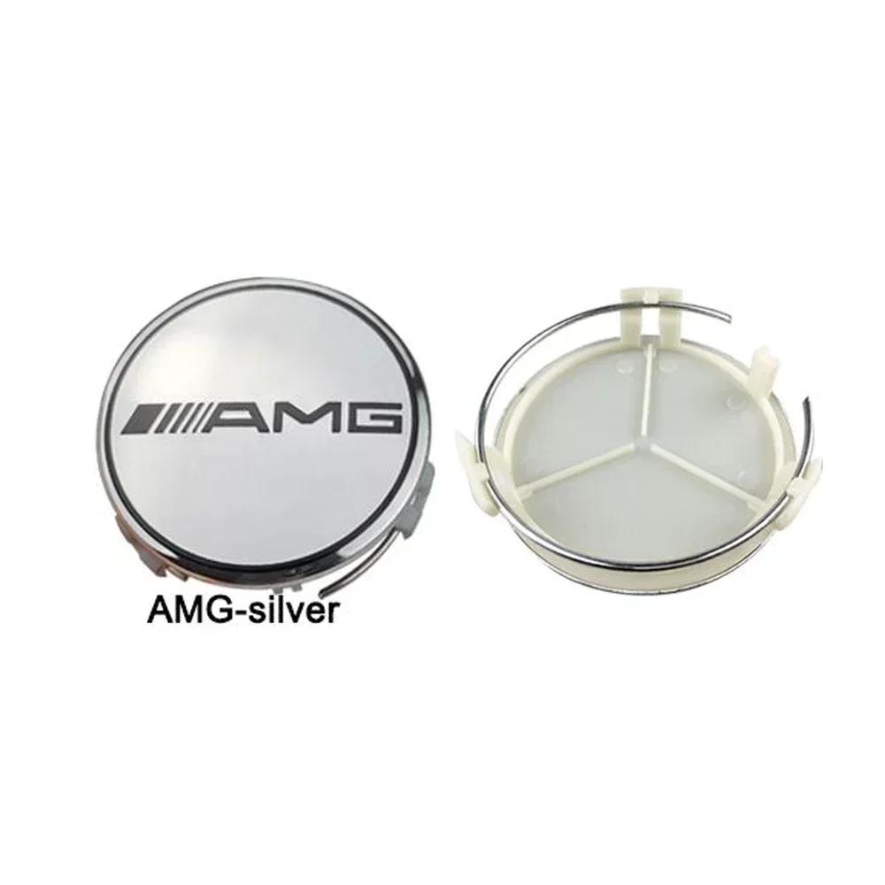 Car Sticker 75MM Car Styling Wheel Center Covers Hub Caps Replacement For Mercedes Benz A C E Class W211 W176 W204  AMG CLA W212