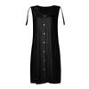 Dresses For Womens Vintage Elegant U Neck Button Long Dress Summer Casual Sleeveless Hollow Out Midi Dress