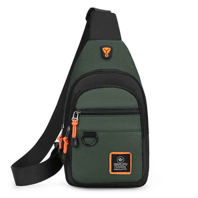 Trendy Lightweight Men's Commuter Chest Bag: Wear-Resistant, Large Capacity, Multi-Compartment Crossbody