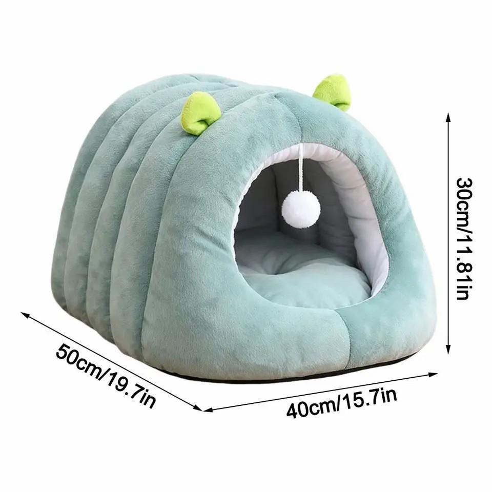 3D Pumpkin Pet House Semi-Enclosed Removable Bottom Non-Slip Soft Pp Cotton Warm Cat Villa Autumn And Winter Small Dog Kennel