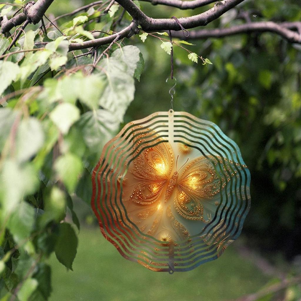 10 Inch Hanging Wind Chime for Outdoor Garden Balcony Decor Spring Summer Decoration with 360 Rotating Hook Artistic Design Great Gift for Friends