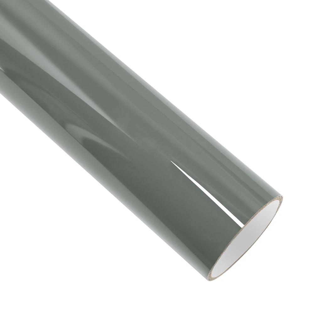 High Glossy PET Nardo Grey Vinyl Wrap Film Waterproof Car Sticker Body Decor Self-Adhesive Decal Auto Motorcycle DIY Accessories