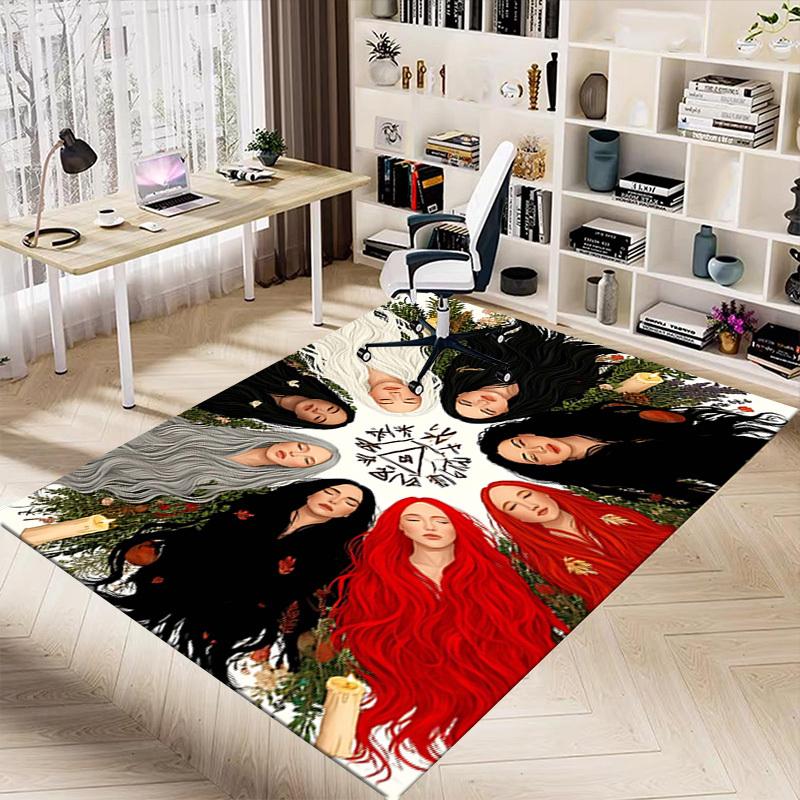 1PC Wicca Witchcraft Extra Large Non Slip Floor carpet, Office, family, bedroom, Studio   Large Area Rug Indoor Rugs, , Vibrant Colors