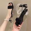 French Niche Pearl High-heeled Sandals Female Summer 2025 New Medium Heel Crystal Fairy Style Versatile Ins Tide