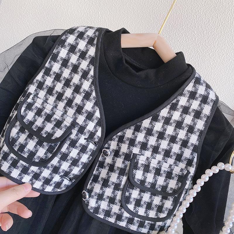 Girls' Spring Two-Piece Set: Vest Jacket + Dress