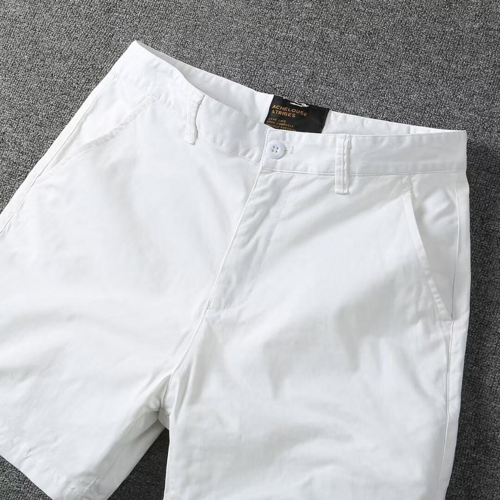 Summer Men's Slim Fit Straight Shorts Men Casual Workwear Beach Shorts Male Elastic Waist Multi Pockets Sportwear Men Cotton Pants