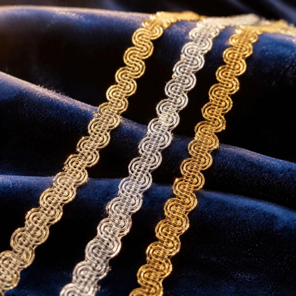 Metallic Thread Wave Ribbon S Curve Metallic Trim Shiny Lace Trim  Garment Embellish