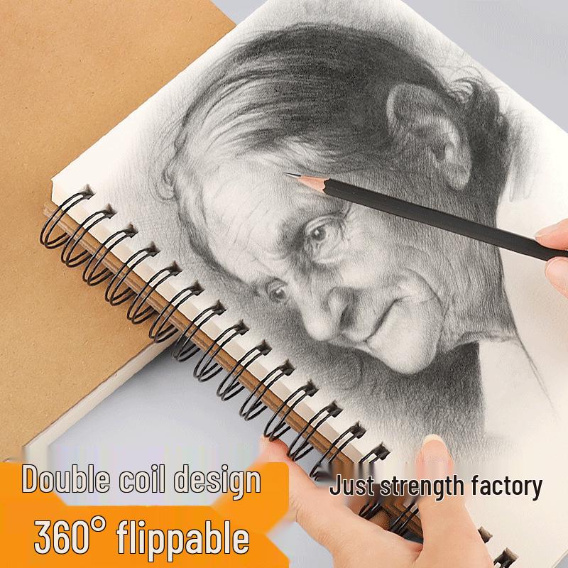 Thickened A3 One-piece Sketchbook, 32K Art Student Drawing Book, Spiral 8K Marker.