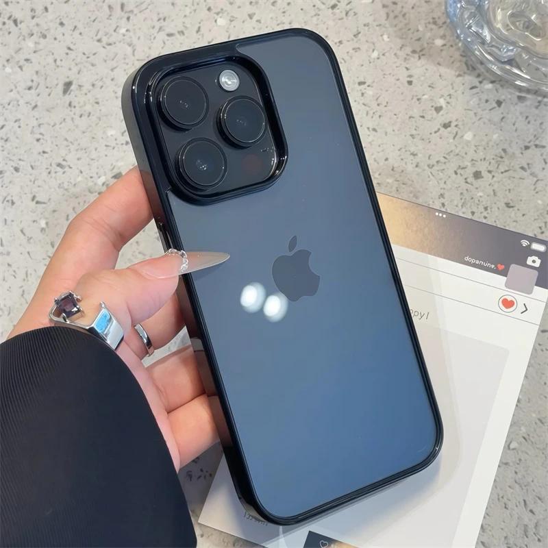 Luxury Clear Candy Color Phone Case For iPhone 17 16 15 14 13 12 11 Pro Max Plus 16E Shockproof Bumper Protective Cases Cover