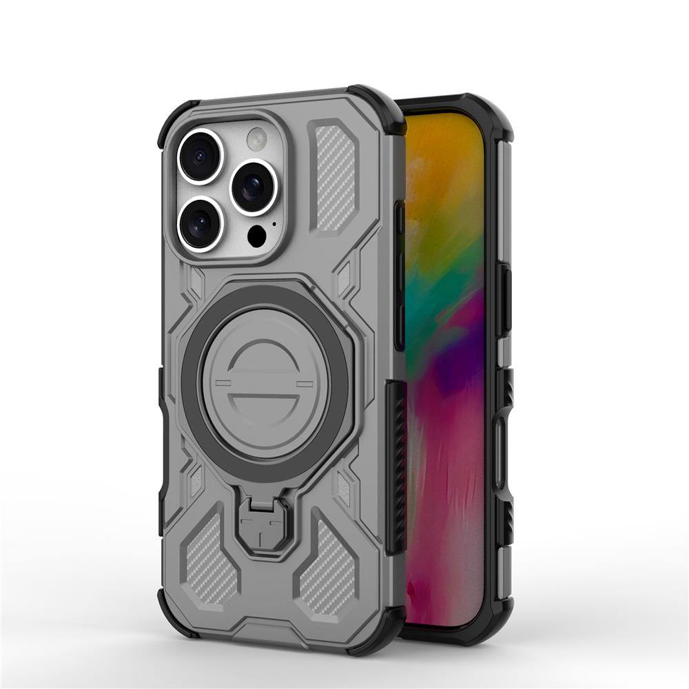 

Противоударный бронированный чехол для iPhone 16 Plus 15 16 Pro Max Магнитный защитный чехол-подушка безопасности Вращающаяся противоударная подставка iPhone 15 Pro Max