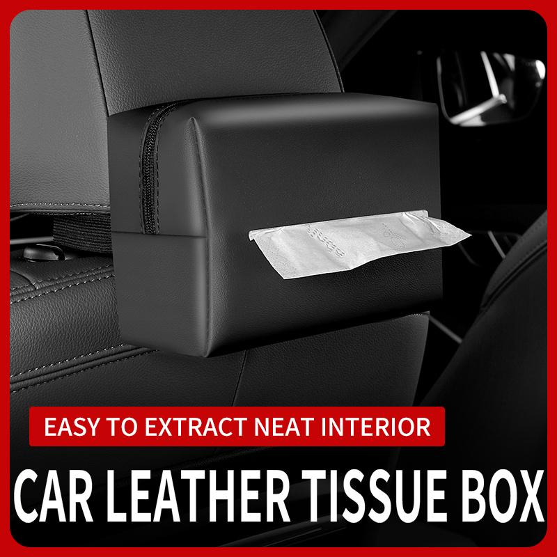 Chair back hanging car interior decoration supplies leather tissue box creative car supplies tissue cover drawer box tissue bag
