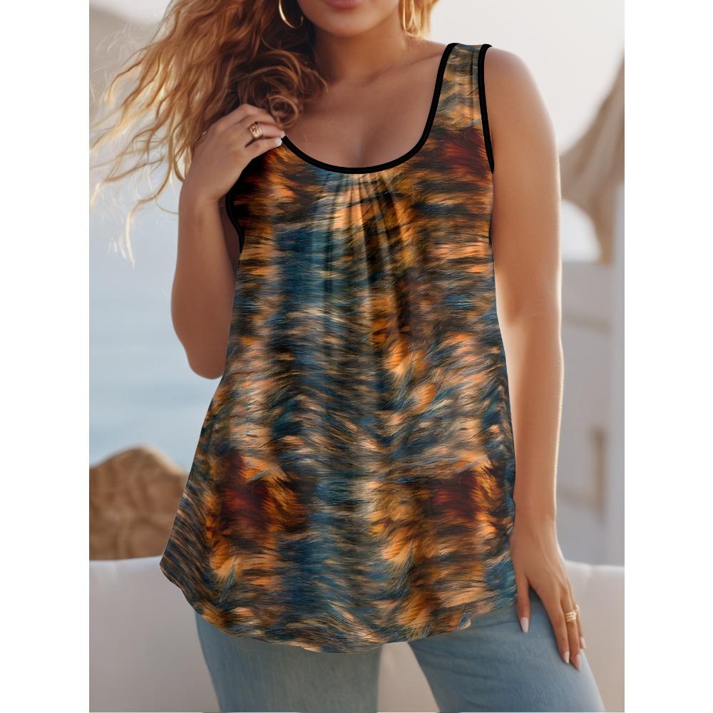 

Large Size Women s Summer Sleeveless 3D Animal Loose Vest Fashionable Comfortable Soft Breathable O Neck Vest S