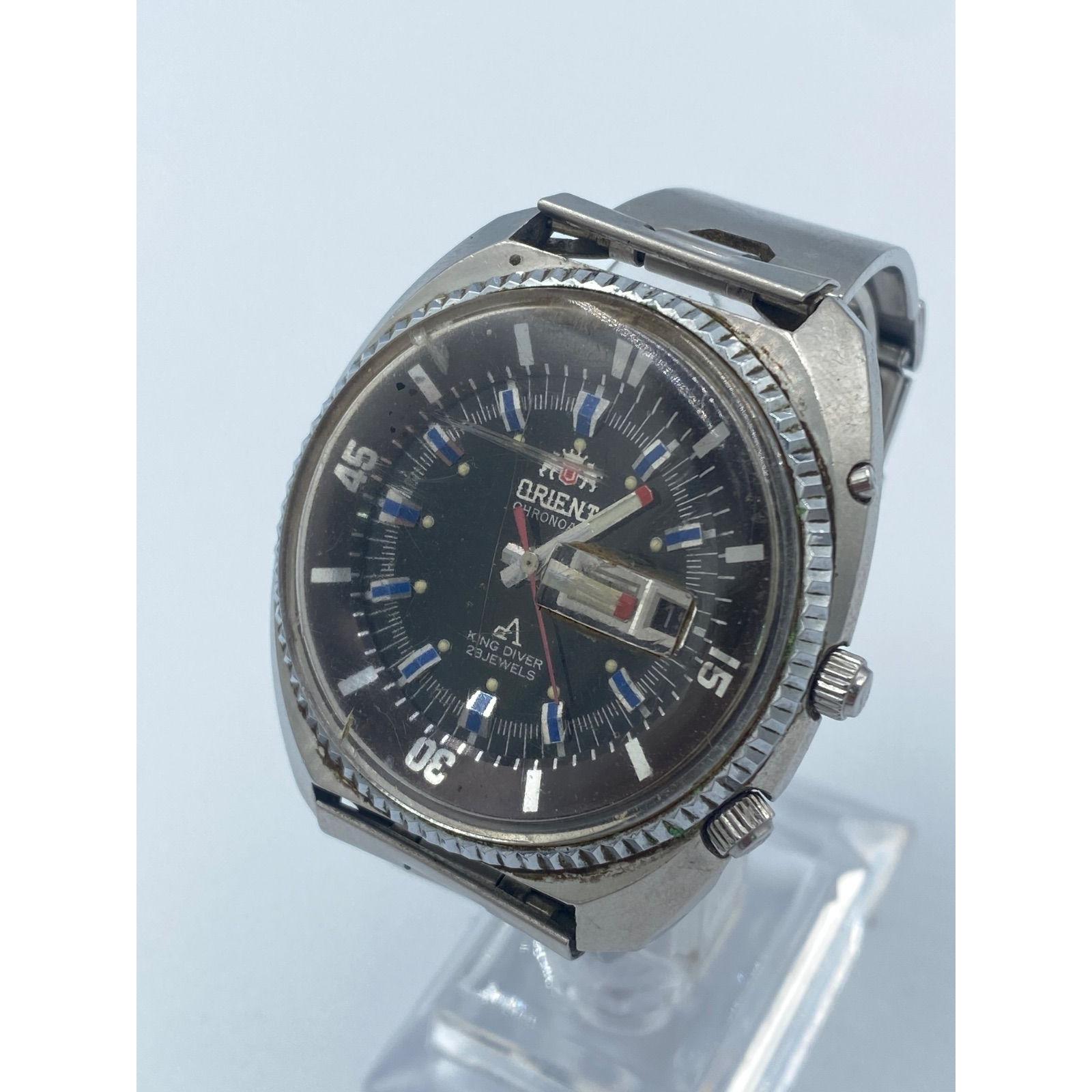 Used ORIENT Black Ace King Diver Automatic Watch 23 JEWELS