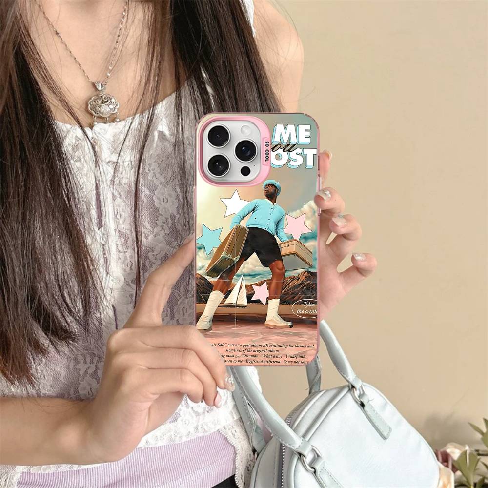 T-Tylers The Creator Rapper For Iphone 15 14 13 Plus 17 16 12 11 Pro Max Matte Colored Silver Luxury Phone Cover