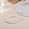 5-6mm Natural Baroque Freshwater Pearl Necklace Fashion Jewelry for Gift,925 Silver Choker Necklace for Women Girls