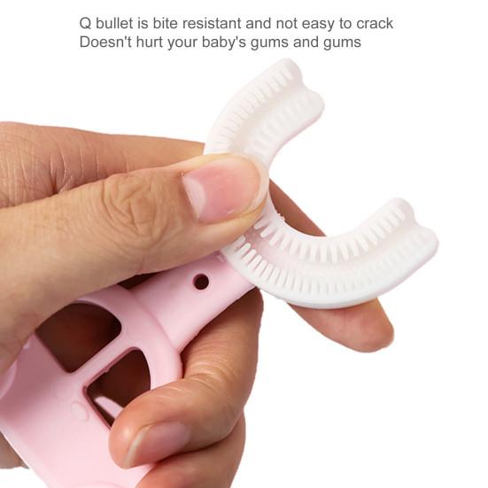 Kinderzahnbürste Kreative Form Arbeitssparende TPE U-förmige Kleinkind-Bleaching-Reinigungszahnbürste für zu Hause