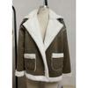 2026 New Women's Faux Fur Collar Jacket, Winter Warm Plush Cozy Casual Outwear with Fashionable Lapel Design for Cold Weather