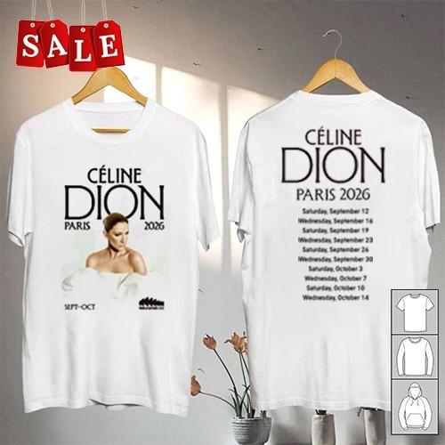 Nowa koszulka CELINE DION 2026 Paryż Prezent Dla Fanów Unisex S-5XL CA789