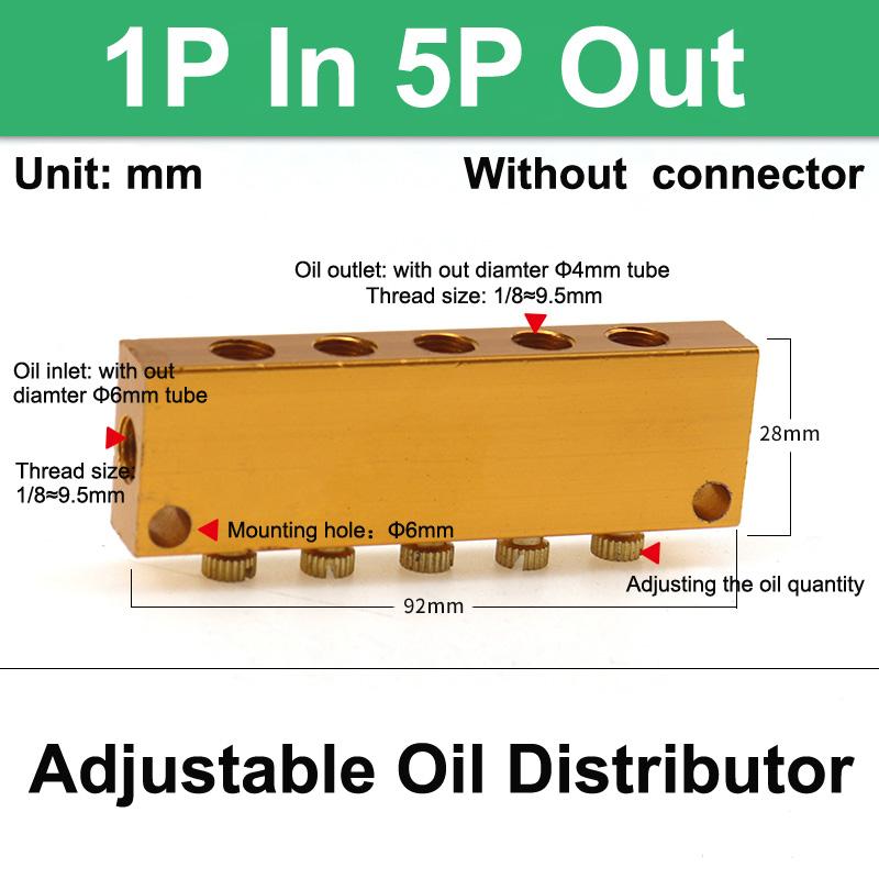 Aluminum 2/3/4/5/6/7/8/10/11/12 Way Adjust Lube Oil Piston Distributor Value Manifold Block 6mm Inlet 4mm Outlet for Lubrication
