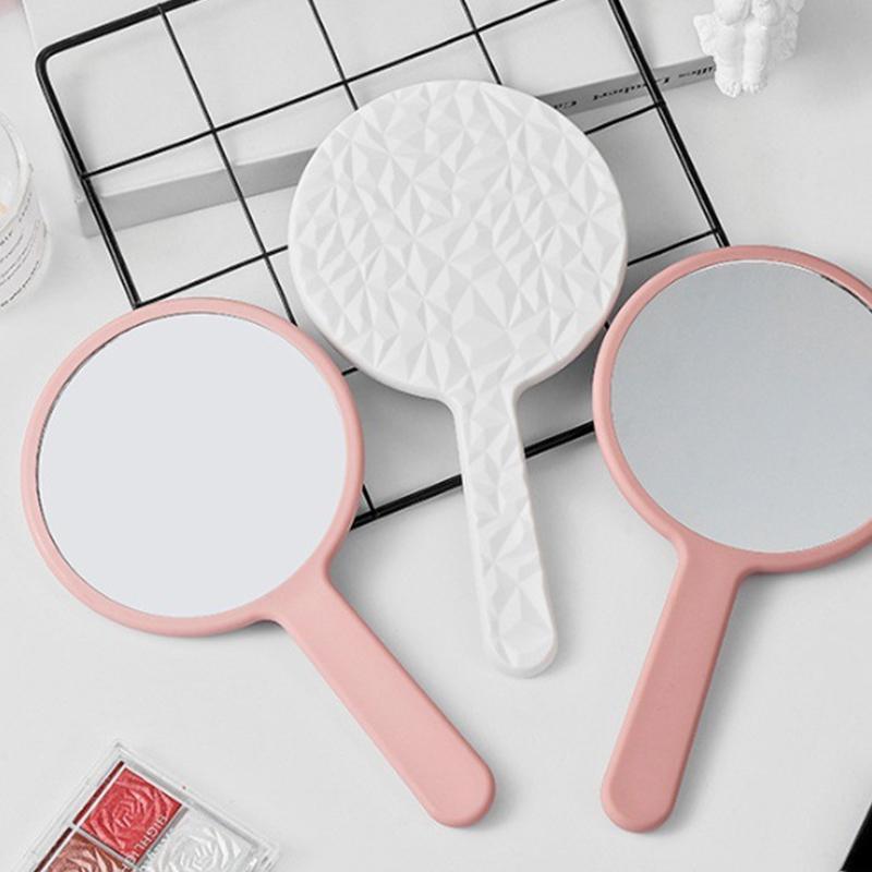 Kulaté Zrcátko Mini HD Zrcátko s Rukojeťí na Make-up Cestovní Přenosné Ruční Zrcátko pro Ženy Kosmetické Zrcátko na Make-up