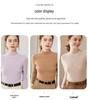 Women's High-Quality Cashmere Knit Base Layer Top - Long Sleeve, Tight-Fit, Warm & Soft Sweater for Autumn/Winter