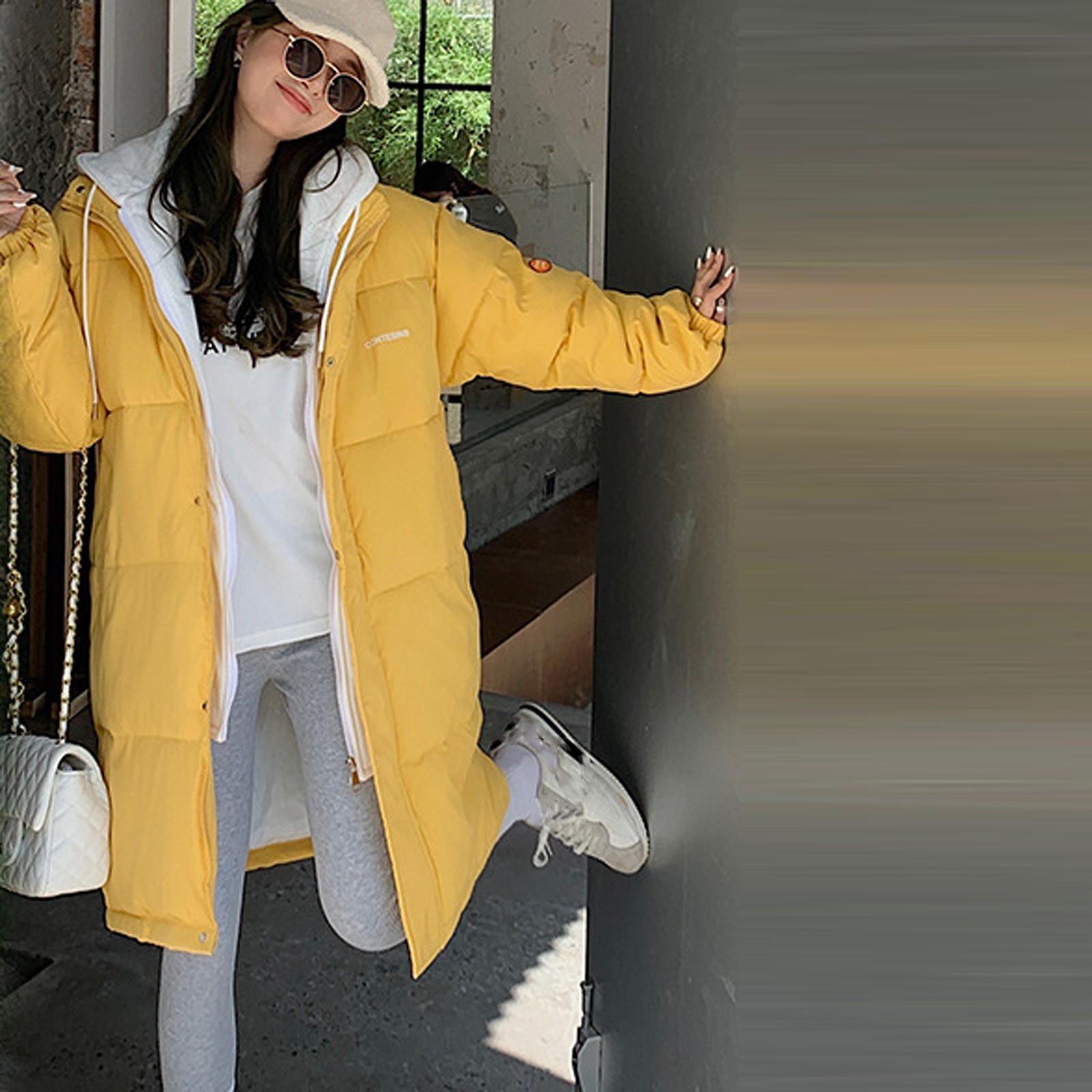 

Женская и зимняя мода Куртка хлопковая с длинным рукавом и подкладкой Хлопковая куртка XL жёлтый