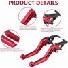 Acouto Dual Brake Lever 1 Pair CNC Aluminum Double Disc Brake Levers for Motorcycle Scooter Modification Below Red