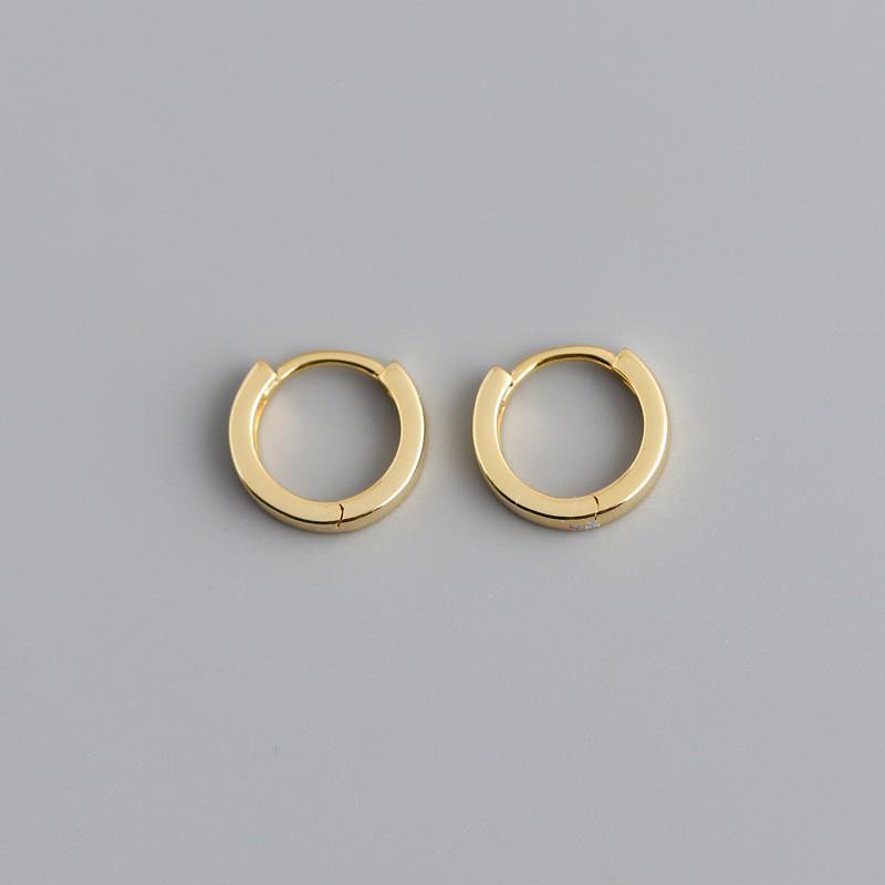 Minimalist Geometric Hoop Earrings Women Sterling Gold Plated Lightweight Fashion Jewelry 925 Sterling Silver