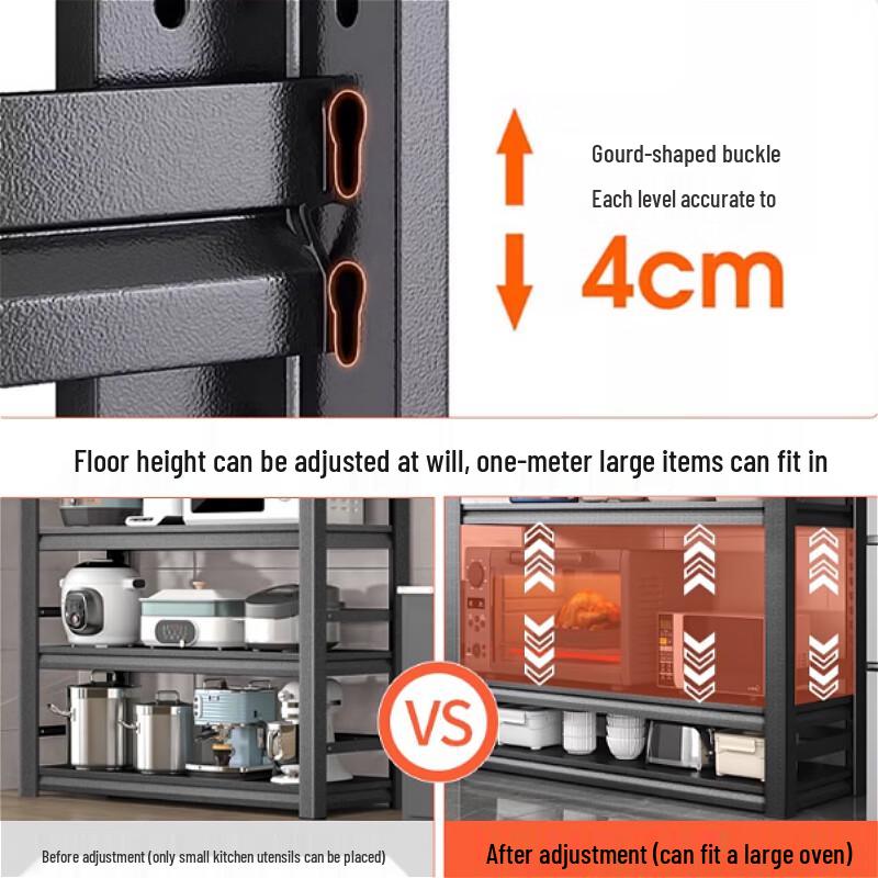 Beifu 5-Tier Adjustable Carbon Steel Kitchen Storage Rack