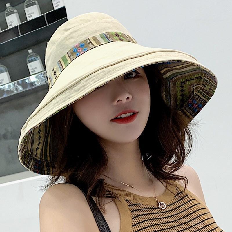 Retro Beach Hat For Women, Summer Sun Protection, Ethnic Style, Big Brim Hat For Outings, Sun Protection, Seaside Cool Hat