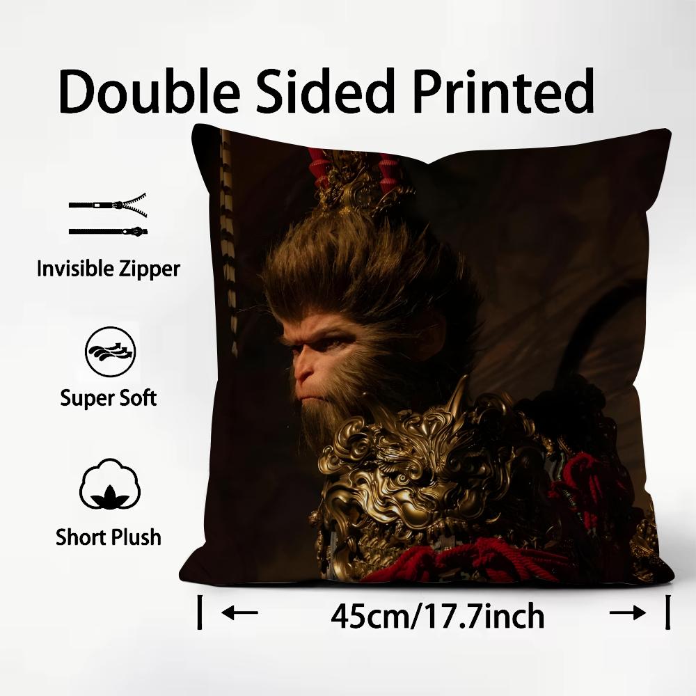 BBlack MythH Game Cushion Cover Plush Fabric Soft DoubleSided Printed Sofa Warm Winter Home Child Gift Pillow Case