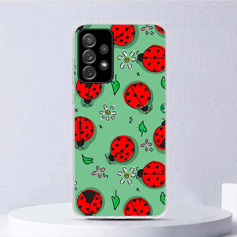 Insect Seven-Star ladybug Soft Case For Samsung Galaxy A17 A16 A26 A36 A56 A15 A14 A13 A55 A54 A53 Phone Cover A25 A35 A24 A34 A