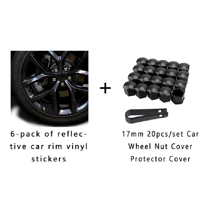 19/17mm 20pcs/set Car Wheel Nut Caps Protection Covers Caps Anti-Rust Auto Hub Screw Cover Car Tyre Nut Bolt Exterior Decoration
