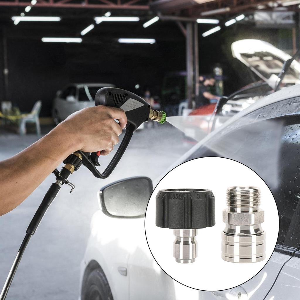 Pressure Washer Connector Quick Coupling for Water Hoses Quick Adapter Set for Pressure Washer M22 3/8inch Quick Connect