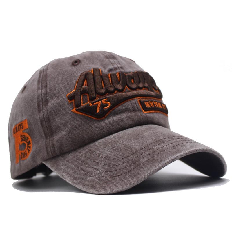 Washed and old letter embroidered cap trendy man personalized street woman sunshade baseball cap
