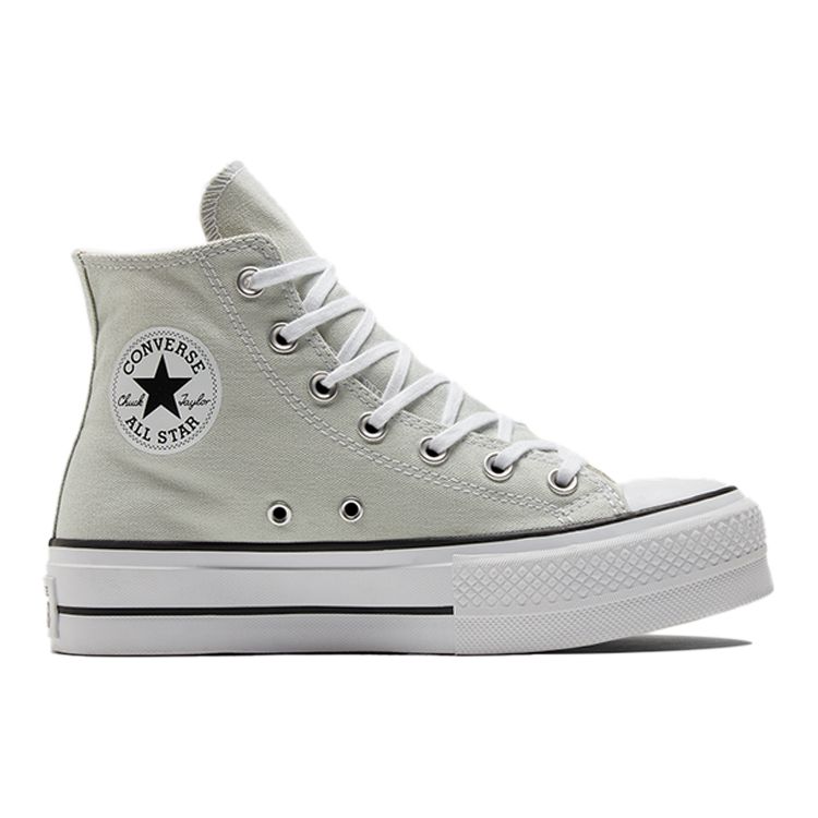 Converse Chuck Taylor All Star Lift Plateau High Light Silver Damen Sneaker Schwarz Weiß 572720C