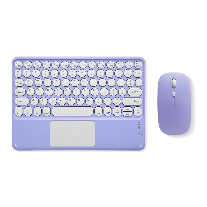 

Touch Bluetooth Keyboard & Mouse Set for Huawei, iPads, and Tablets – Wireless Magic Round Cap Keyboard + Battery Mouse фіолетовий