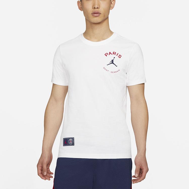 Air Jordan X PSG Logo Printed Crew Neck T-Shirt 'White' DB6515-100