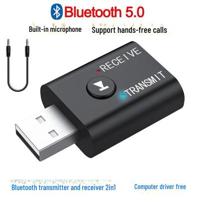 Ricevitore e Trasmettitore USB Wireless Bluetooth 5.0 2-in-1 per Altoparlanti Auto e Computer con Adattatore da 3,5 mm